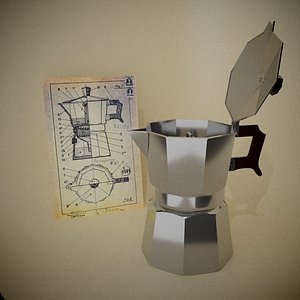 3D vintage moka