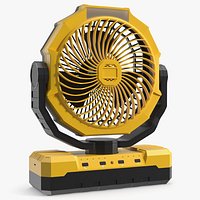 Portable Battery Fan with Power Bank Yellow