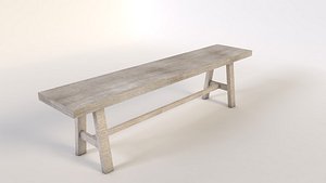 3d bench wood pic-nic model