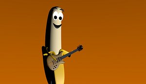 banana rock star man 3d model