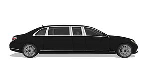 Luxury Sedan with Animated Doors and Wheels 3D