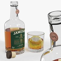 Jameson Whiskey 18 Years Drink Set Amber