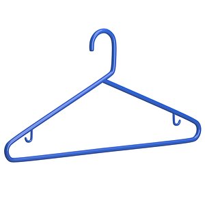 Blue Plastic Tubular Clothes Hanger 3D model