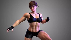 3D Female Asian BOX - MMA Fighter