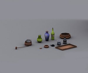 3d model edo town props realtime