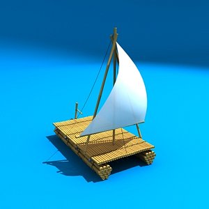 3d model bamboo raft