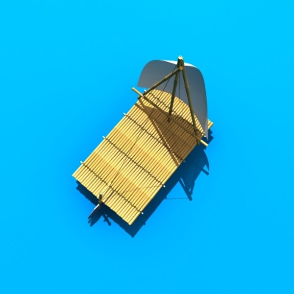 3d model bamboo raft