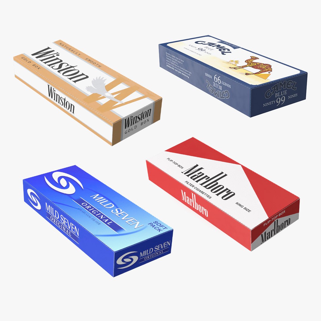 Carton Cigarettes Boxes Collection 2 3D model for vehicle visualization, games, animation, transport scenes, and automotive rendering