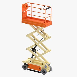 3D Scissor Lift Raised Clean and Dirty