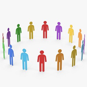 3D Colored Paper Figures model