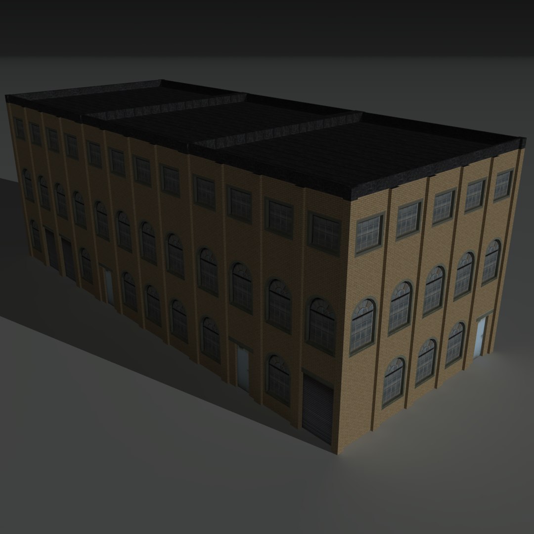 Factory Building 9 3d Model