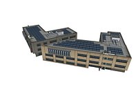 Modern European Office Complex - Business Park Corporate Buildings - Low Poly