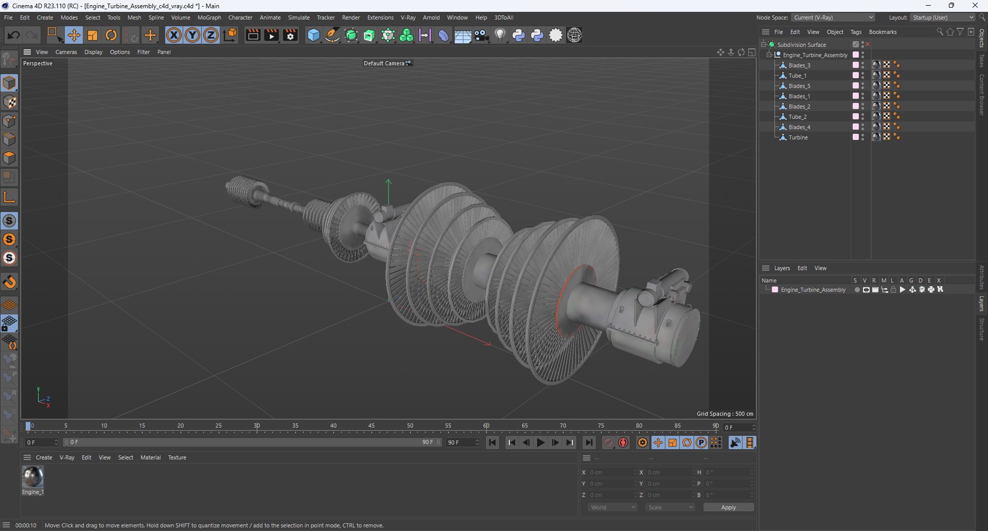 3D Engine Turbine Assembly - TurboSquid 2304633