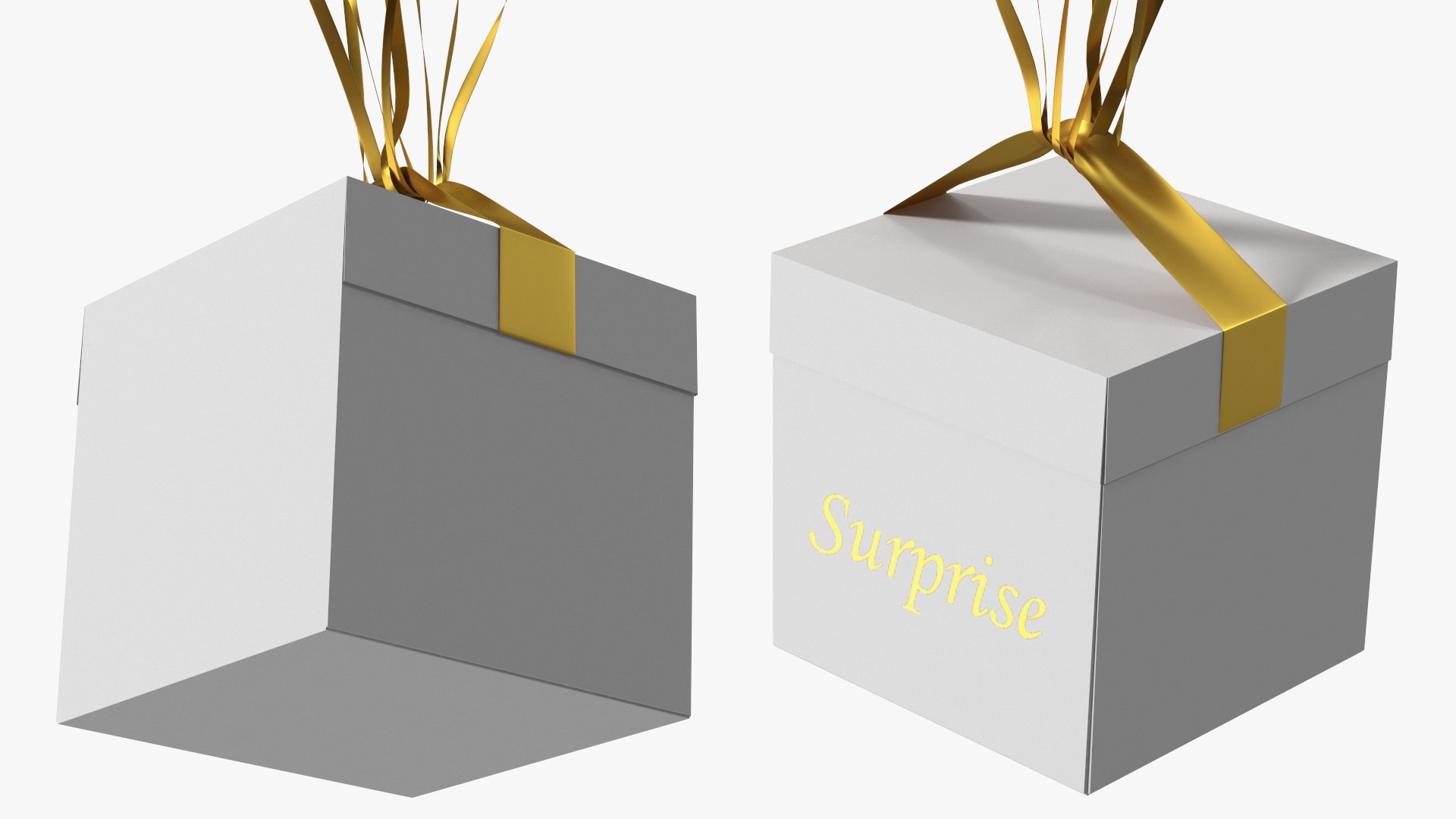 Heart Shaped Matte Gold Balloons Tied To Gift Box 3D Model - TurboSquid ...