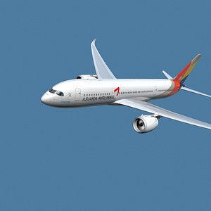a350-800 asiana 3d max