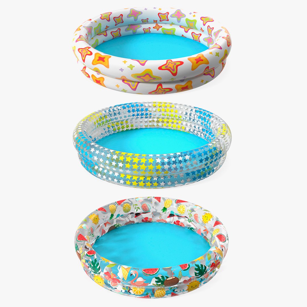 Inflatable Baby Swimming Pools Collection 3D model preview