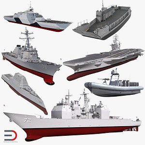US Warships 3D Models Collection