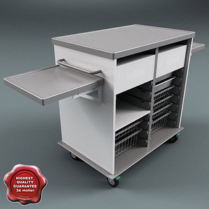 medical supply cart v2 3d model