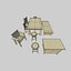 3D tables chairs