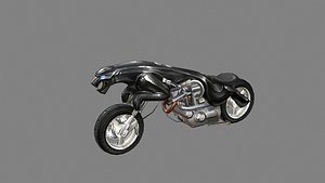 3D model Sci-fi Panther motorcycle Low-poly 3D model