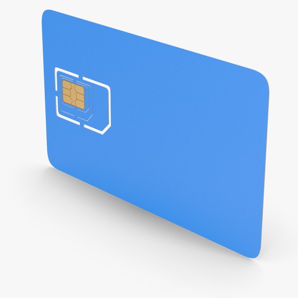 Blue SIM Card 3D model
