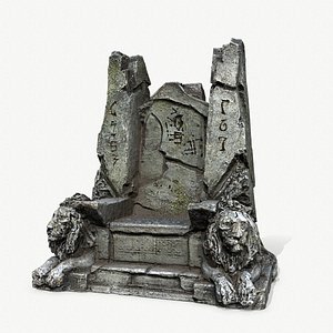 Lion Stone Throne model