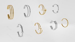 Gold and silver cuff 3D