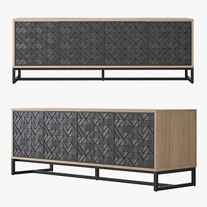 3D model Crate and Barrel Renard 68 Carved Media Console