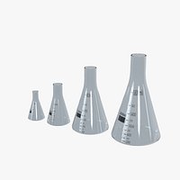 Conical Flask Set - Erlenmeyer Laboratory Glassware 4 Sizes