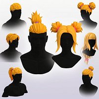 Character  Stylized anime hair pack