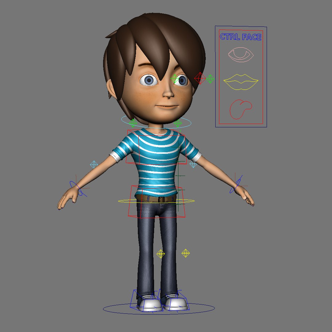 cartoon rig 3d model