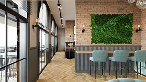 Cafe  Corona Vray 3D model