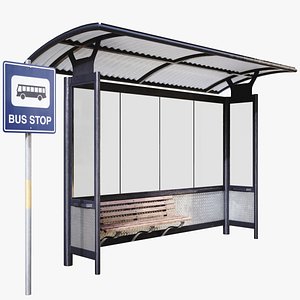 lightwave bus stop 3D model