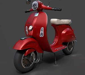 Vespa Classic Italian Scooter - Optimized 3D Vehicle Asset