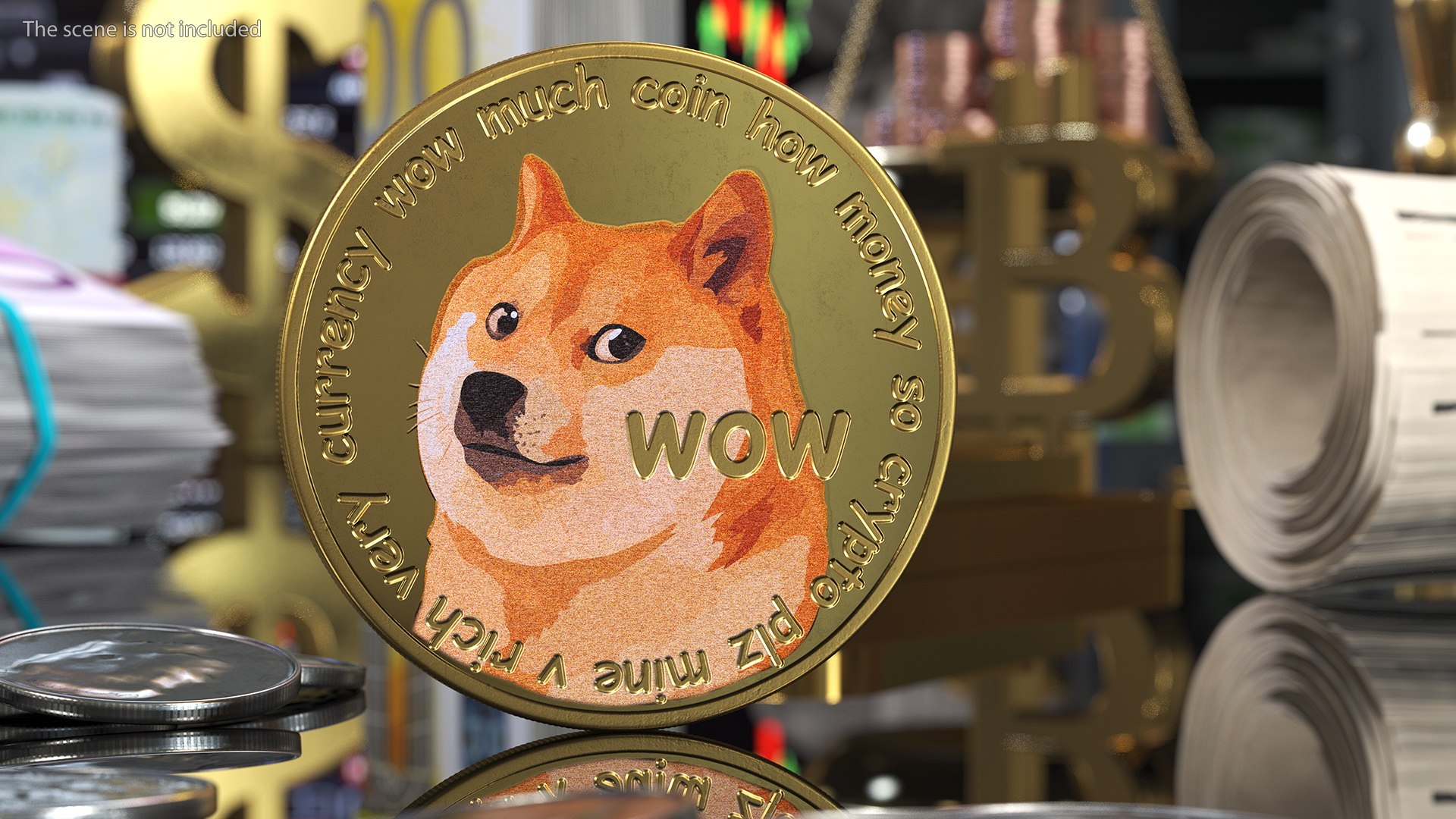 3D Physical Cryptocurrency Dogecoin Gold Model - TurboSquid 1832615