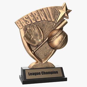 baseball championship brass trophy 3D model