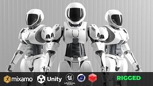 Sci-Fi Humanoid Robot - Vanguard Sentinel Unit Low-poly 3D model 3D model