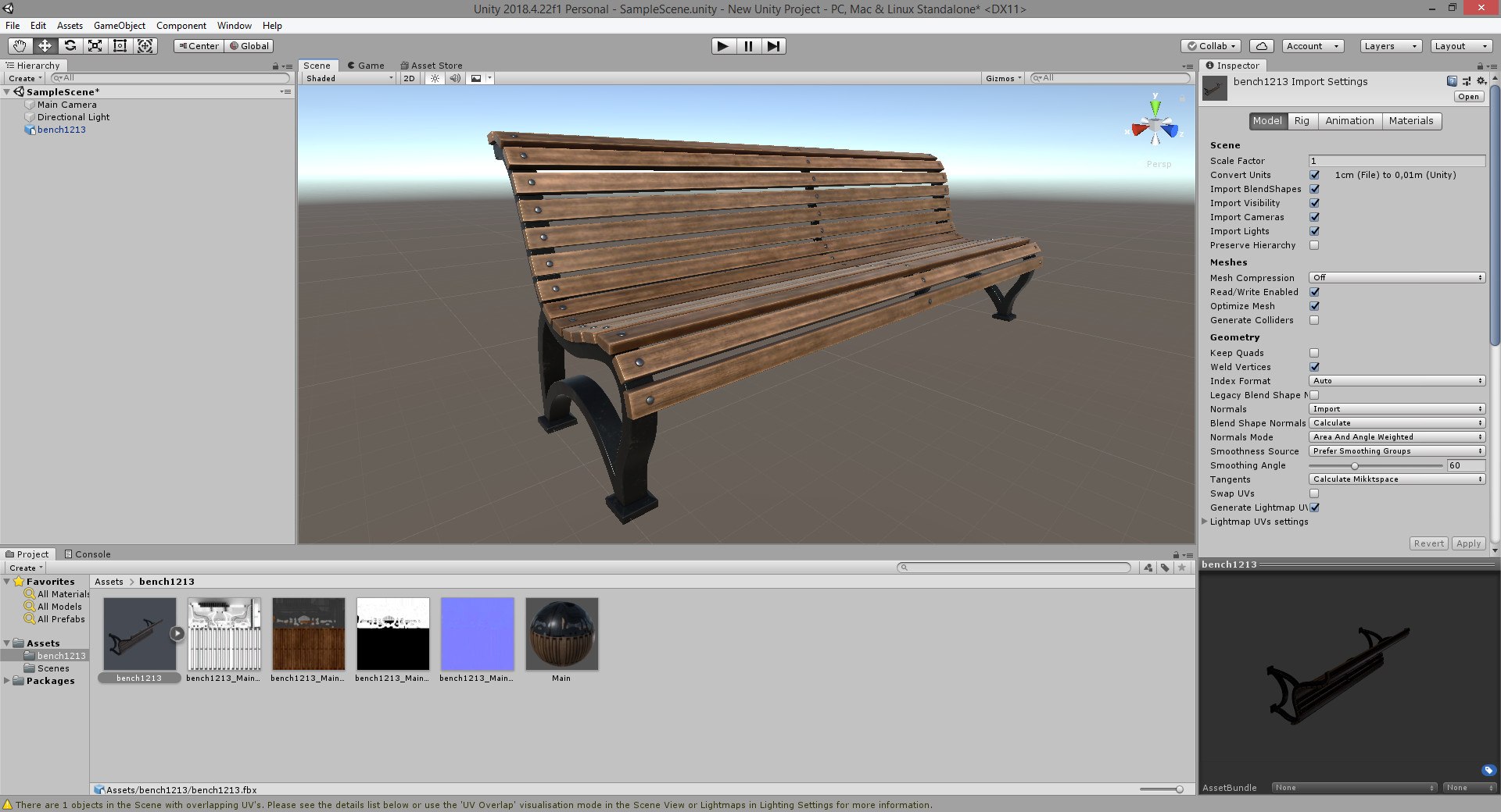 Bench pbr public 3D model - TurboSquid 1664474