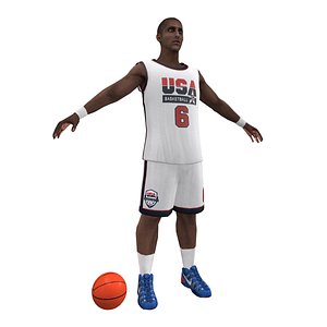 usa basketball player ball 3d model