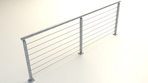 3d model of steel railing