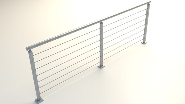 3d model of steel railing