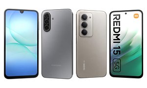 Xiaomi Redmi 15 5G Titanium And Samsung Galaxy A17 Gray 3D model