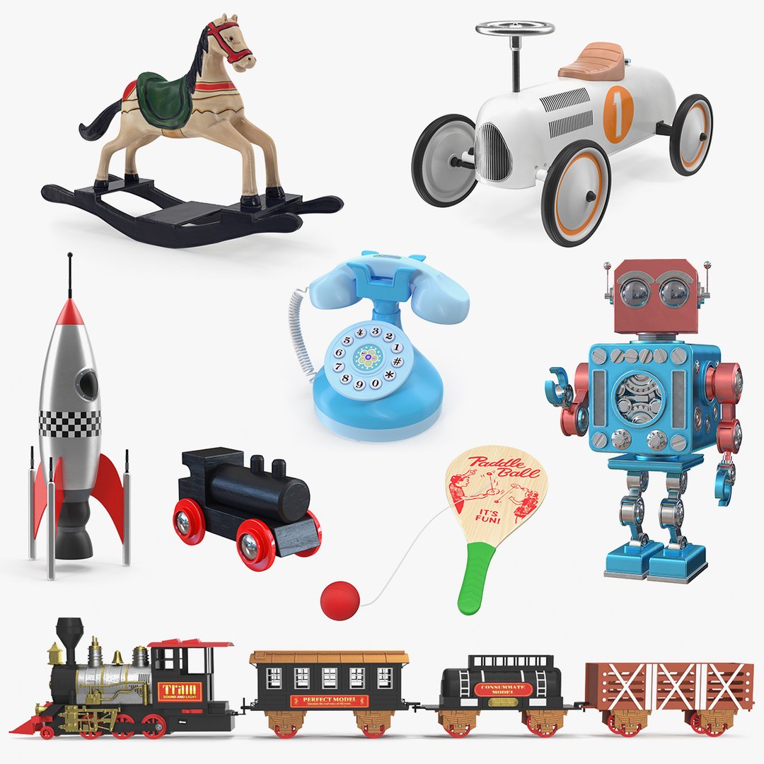 Retro Toys Collection 3 3D model preview
