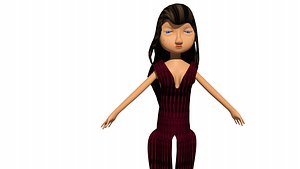 low poly woman in dress 9
