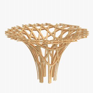3D Parametric Umbrella Wooden Structure