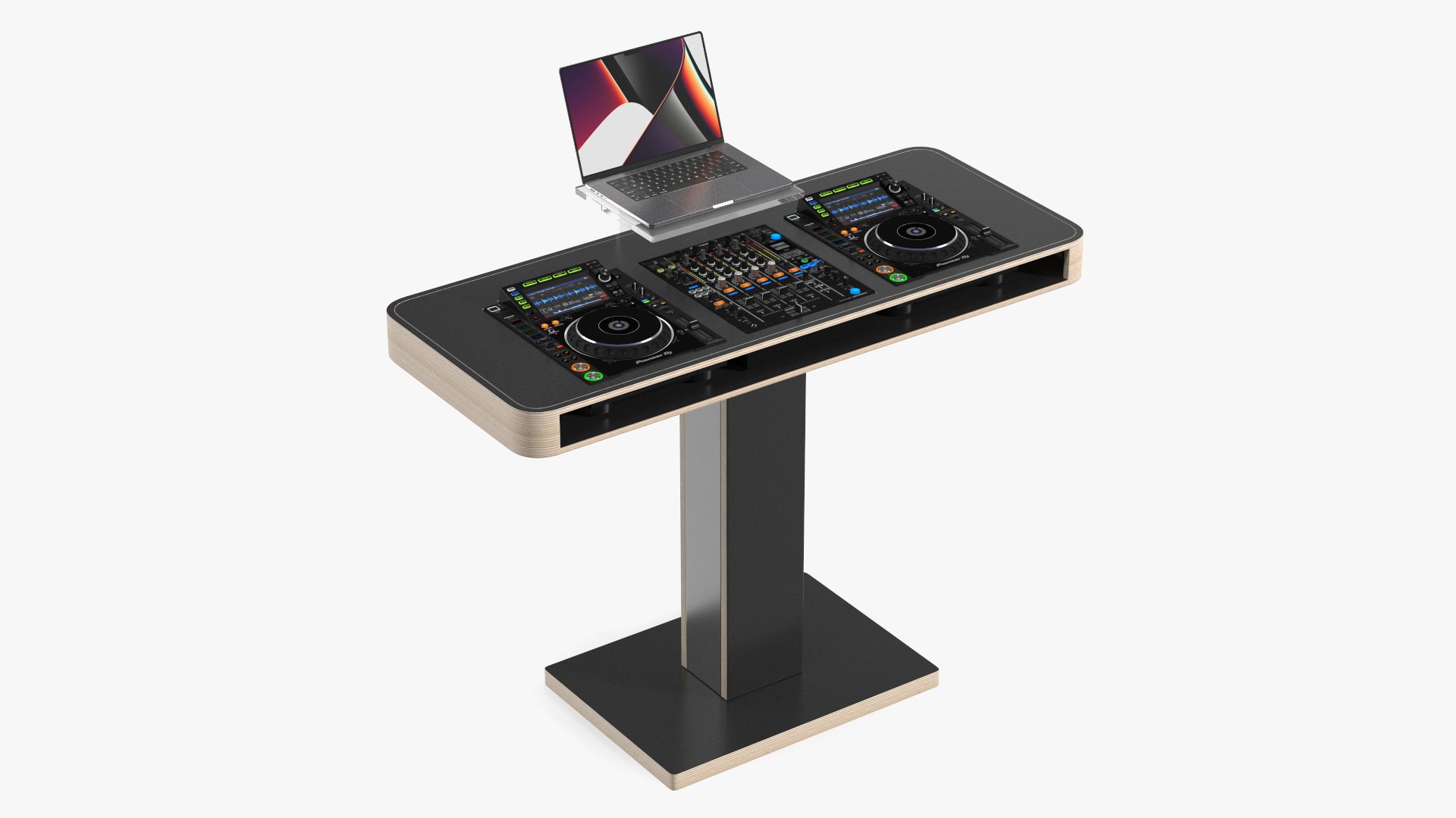 DJ Booth Black 3D model preview