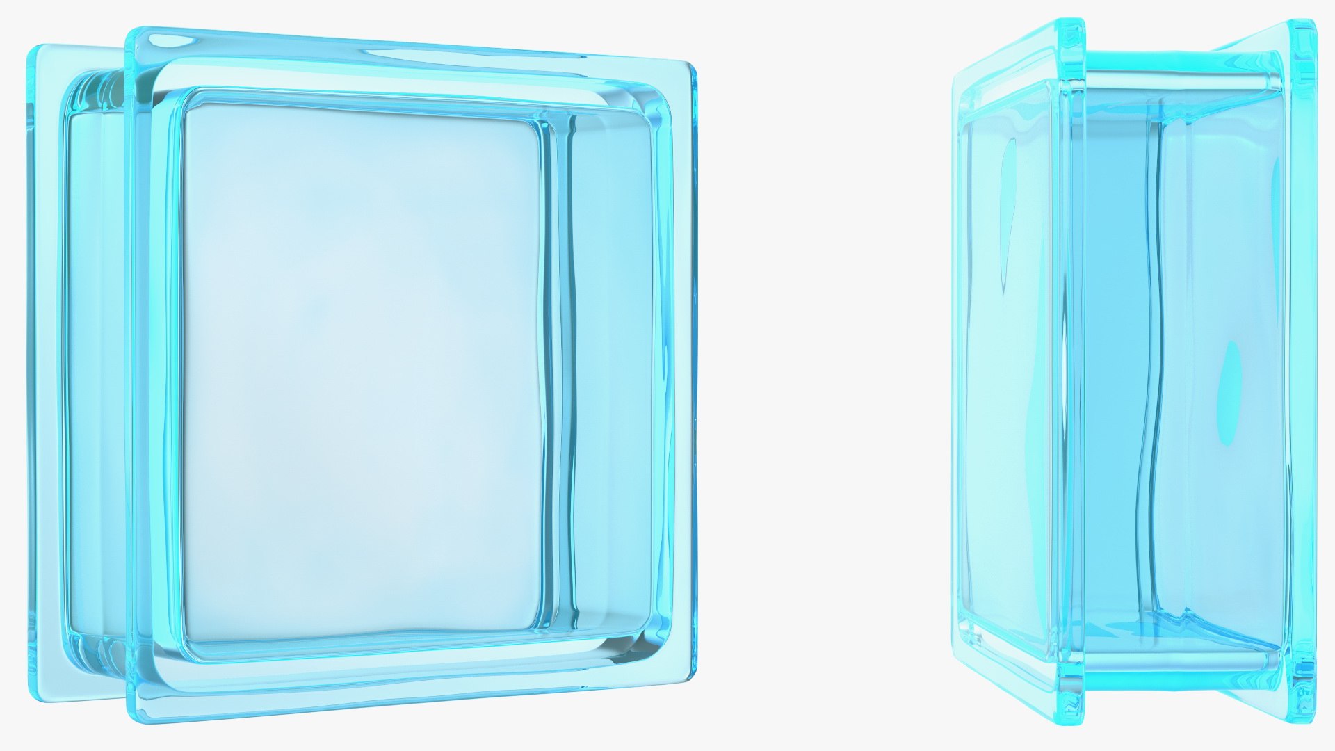 Blue Square Glass Block 3D TurboSquid 1830831