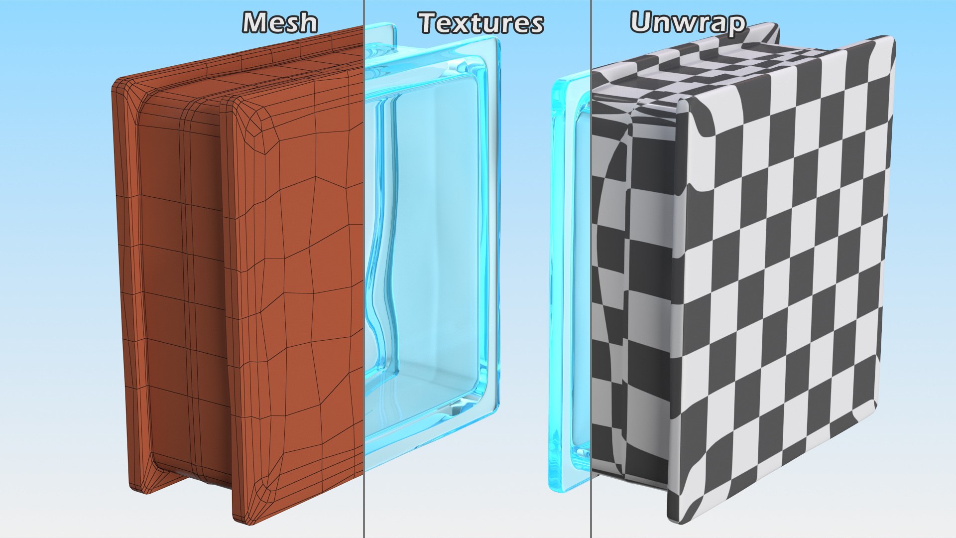 Blue Square Glass Block 3D TurboSquid 1830831