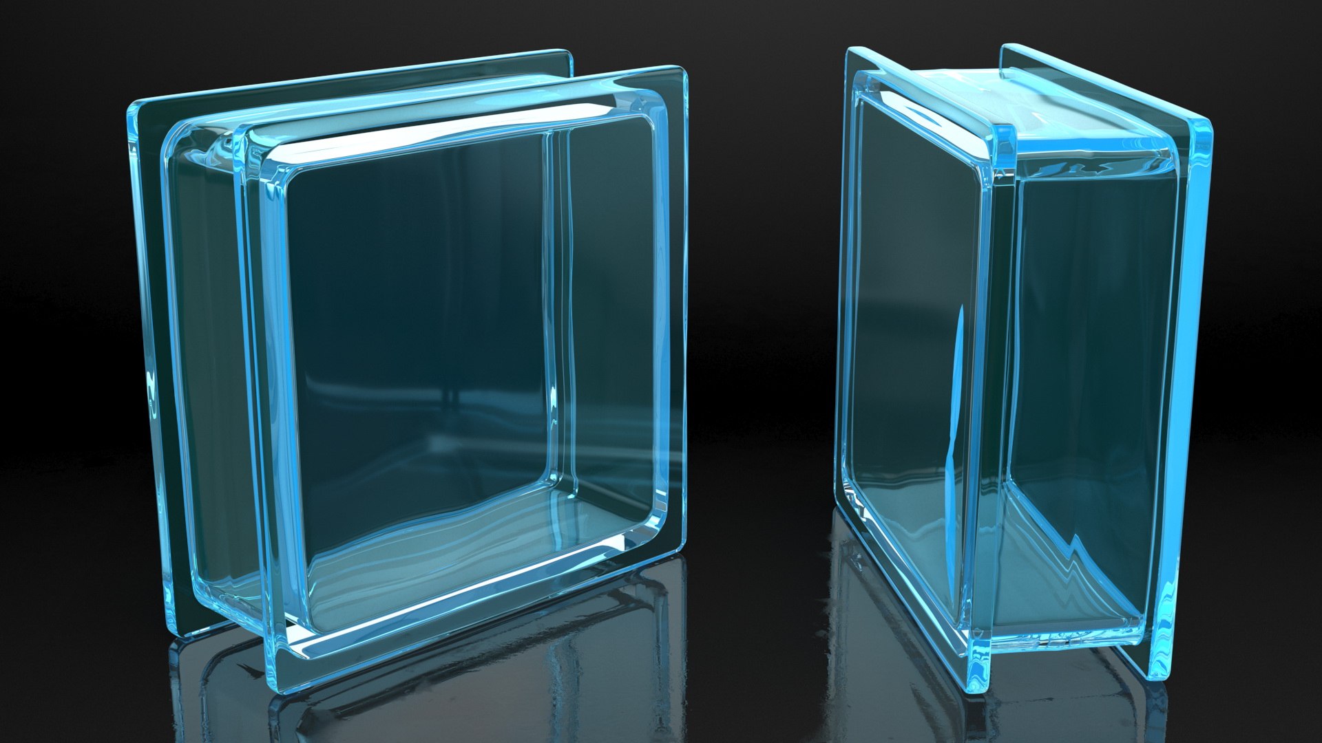 Blue Square Glass Block 3D TurboSquid 1830831