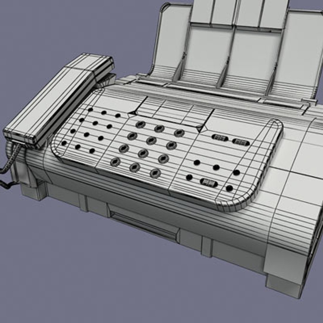 fax machine 3d model